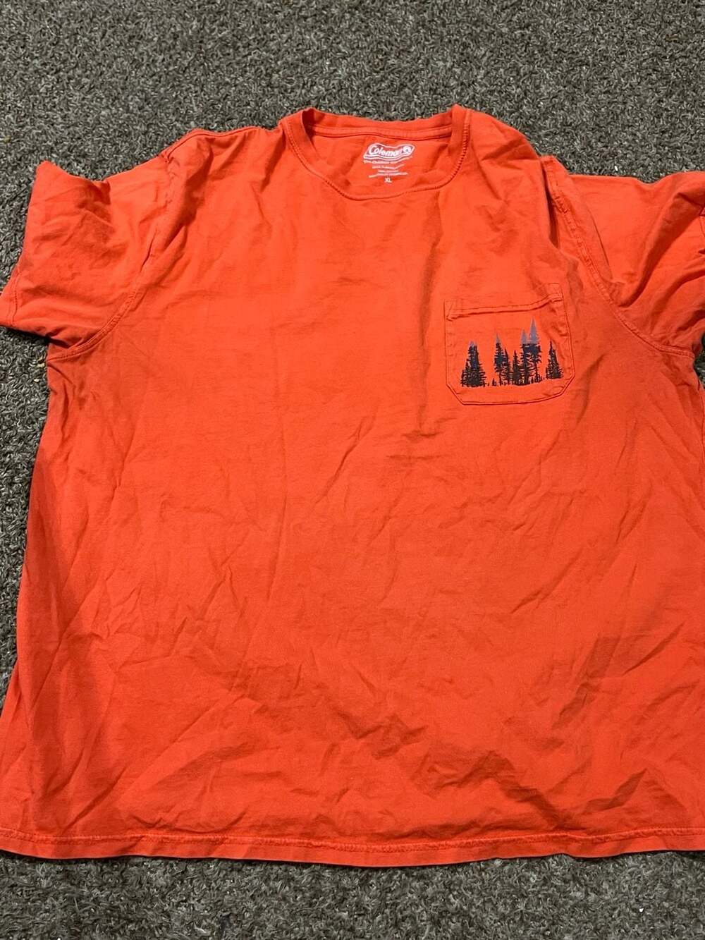 Coleman The Outdoor Company Orange Pocket T-Shirt, Size XL